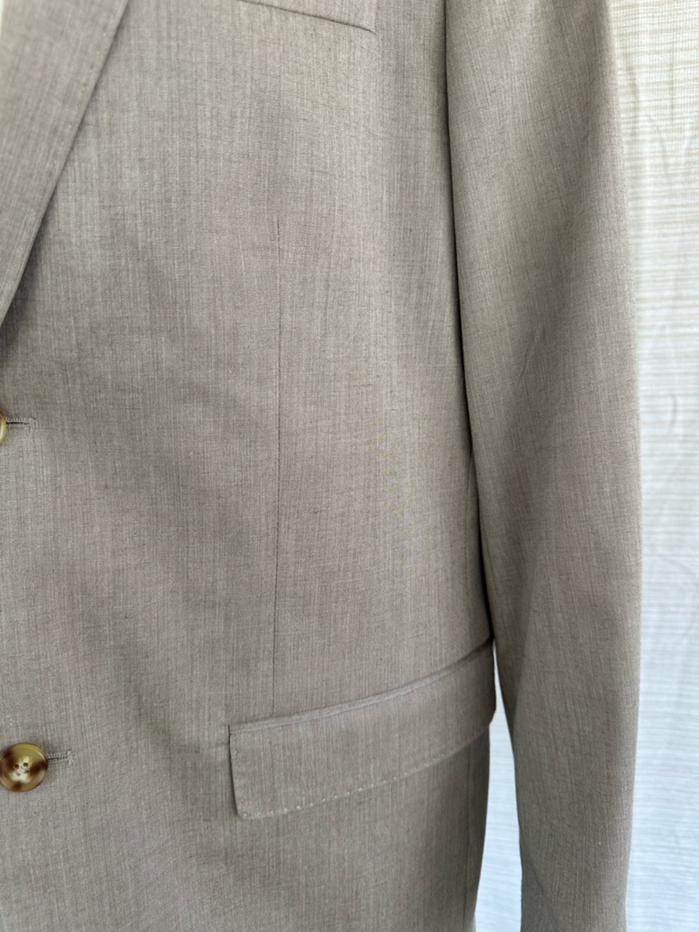 Classic Perry Ellis Two-Button Suit Jacket/ Blazer Light Tan or Khaki color - Picture 15 of 17